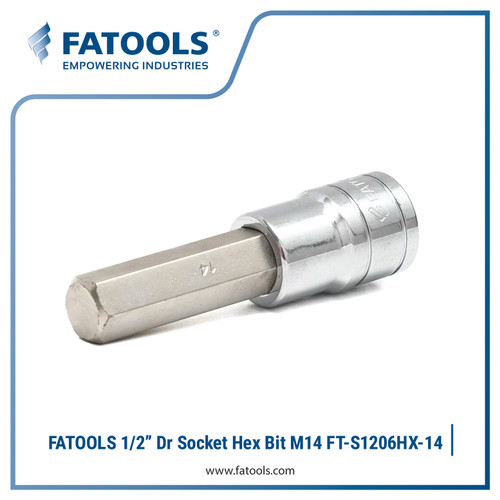 [EZM.0800204] FATOOLS 1/2" Dr Socket Hex Bit M14 x 85 S1206HX-14 Kunci L Sock