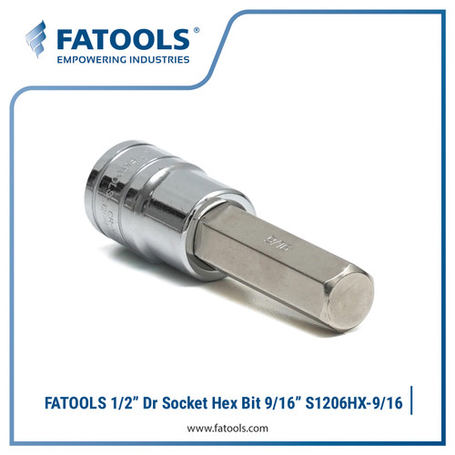 [EZM.0800200] FATOOLS 1/2" Dr Socket Hex Bit 9/16" S1206HX-9/16 Kunci Sock L Inci