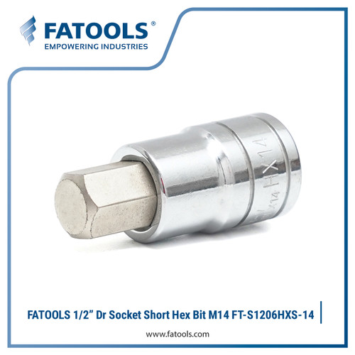 [EZM.0800203] FATOOLS 1/2" Dr Socket Short Hex Bit M14 x 55 S1206HXS-14 Kunci L Sock