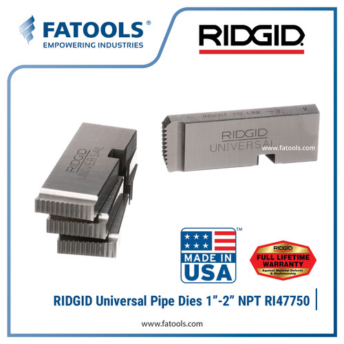 [EZM.0800226] Ridgid 47750 Universal Pipe Dies 1"-2" NPT RH Alloy Senai Pipa