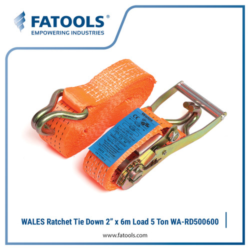 [EZM.0800222] WALES Ratchet Tie Down 2" x 6m 5 Ton WA-RD500600 Tali Ikat Barang