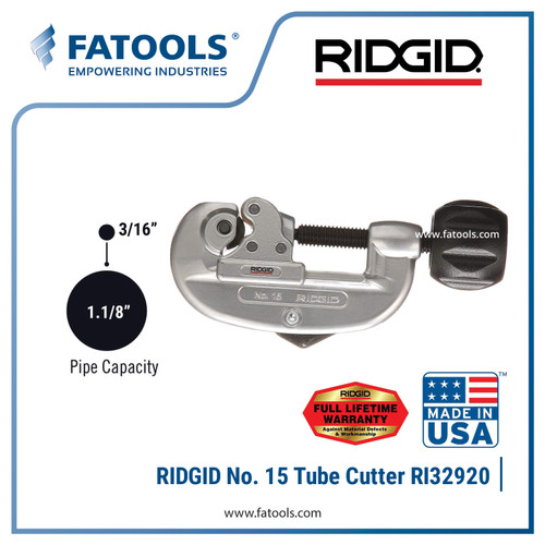 [EZM.0800241] RIDGID 32920 No. 15 Tube Cutter Pemotong Pipa AC Tembaga 3/16 1.1/8