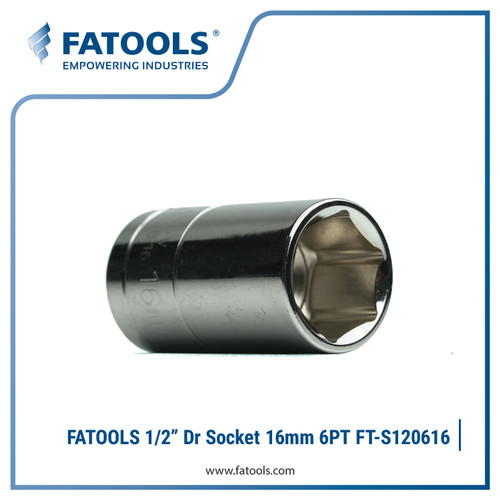 [EZM.0800262] FATOOLS 1/2" Dr Socket 16mm 6pt FT-S120616 Kunci Sock Metric