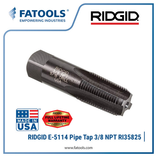 [EZM.0800278] RIDGID 35825 E5114 Pipe Tap 3/8" NPT Hand Tap Pipa Drat Ulir Snai
