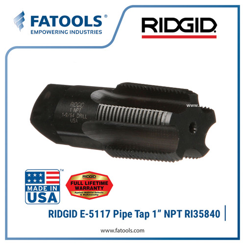 [EZM.0800279] RIDGID 35840 E5117 Pipe Tap 1" NPT Hand Tap Pipa Drat Ulir Snai