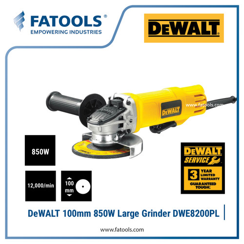 [EZM.0800271] DEWALT DWE8200PL Mesin Gerinda 4" 100mm 850W Angle Grinder DWE 8220L