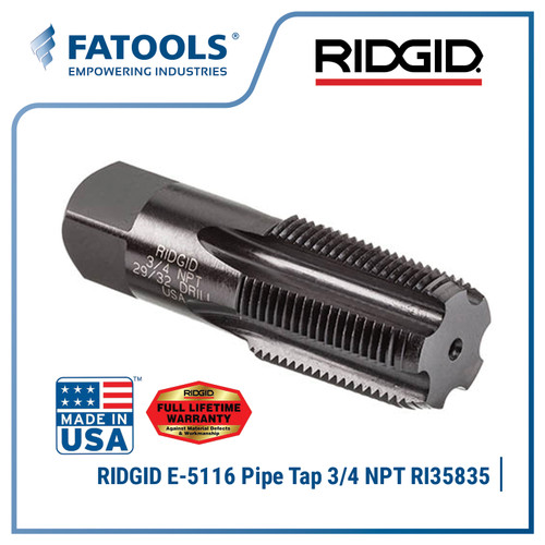 [EZM.0800280] RIDGID 35835 E5116 Pipe Tap 3/4" NPT Hand Tap Pipa Drat Ulir Snai