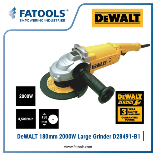 [EZM.0800273] DEWALT D28491 Mesin Gerinda 7" 180mm 2000W Large Angle Grinder LAG
