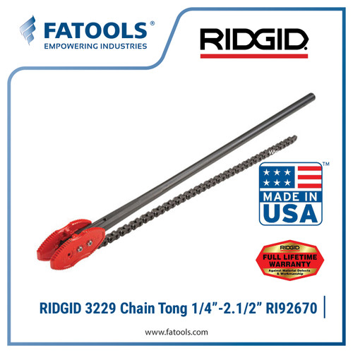 [EZM.0800287] Ridgid 92655 3229 Double End Chain Tongs 1/4" to 2.1/2"