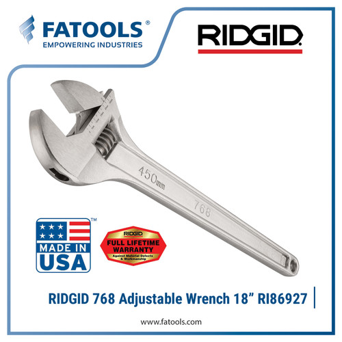 [EZM.0800298] RIDGID 86927 768 Adjustable Wrench 18" Spanner Kunci Inggris 450mm