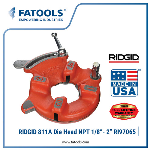 [EZM.0800303] RIDGID 97065 811A Die Head NPT 1/8-2" Kepala Senai Pipa Drat