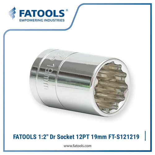 [EZM.0800317] FATOOLS 1/2"DR SOCKET 12PT SIZE 19MM S121219 KUNCI SOCK