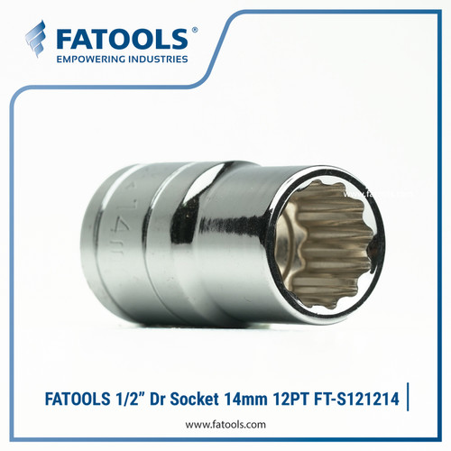 [EZM.0800319] FATOOLS 1/2"DR SOCKET 12PT SIZE 14MM S121214 KUNCI SOCK