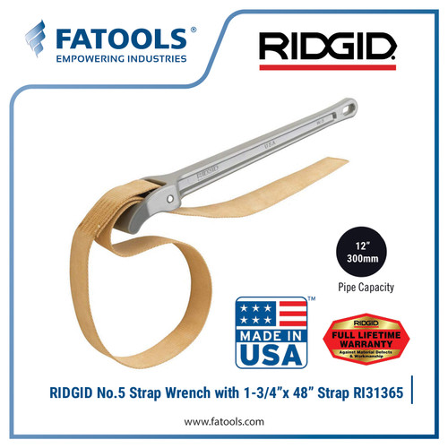 [EZM.0800325] RIDGID 31365 No. 5 Strap Wrench 18" with 48" Strap