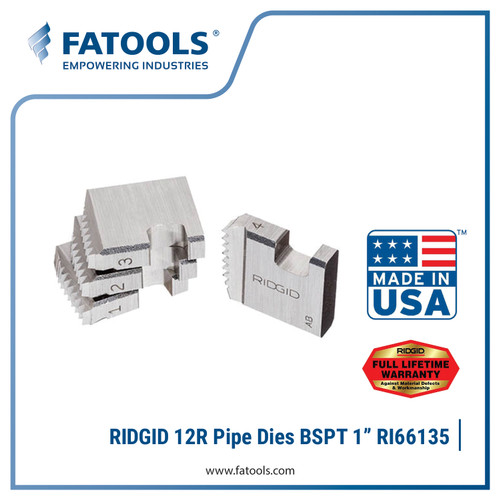 [EZM.0800336] RIDGID 66135 BSPT 1" Pipe Dies 12R Mata Snai Drat