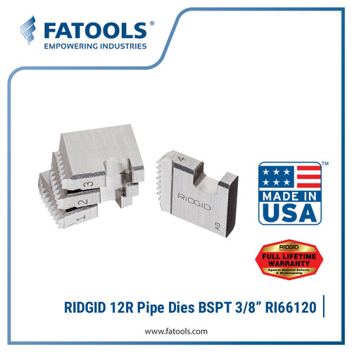 [EZM.0800334] RIDGID 66120 BSPT 3/8" Pipe Dies 12R Mata Snai Drat