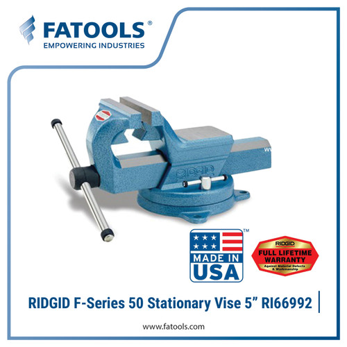 [EZM.0800346] RIDGID 66992 F-50 5" Forged Bench Vise Swivel Base Bais Catok Ragum