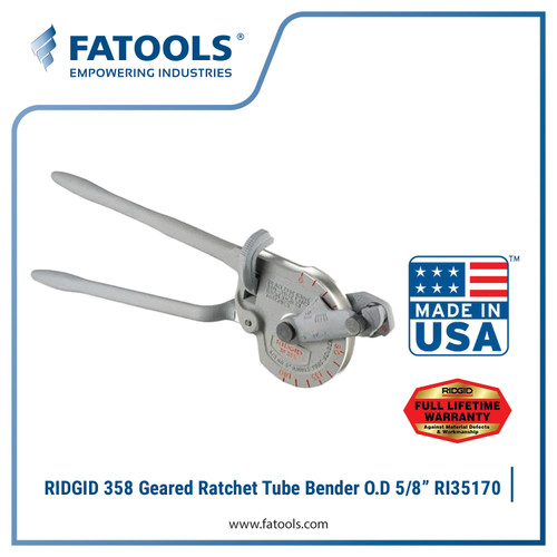 [EZM.0800351] RIDGID 35170 358 Geared Ratchet Tube Bender 5/8" OD Pipe