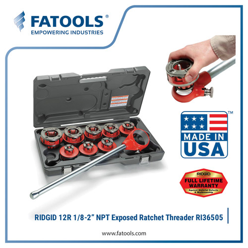 [EZM.0800368] RIDGID 36505 12R Manual Ratchet Threader 1/8"-2" NPT Snai Drat