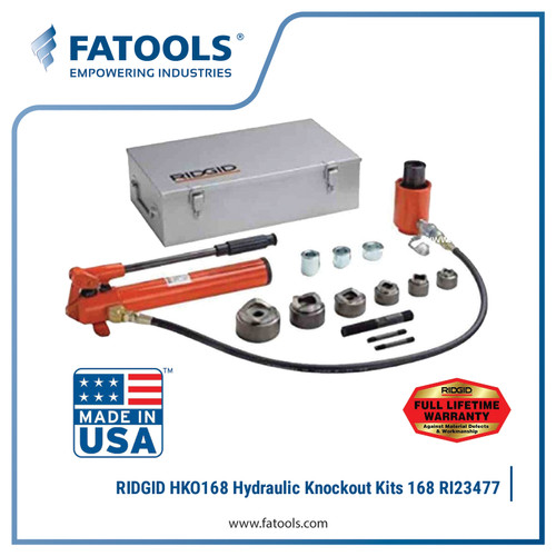 [EZM.0800369] RIDGID 23477 Hydraulic Knockout Kit HKO168 Hand Pump Punch Die Set