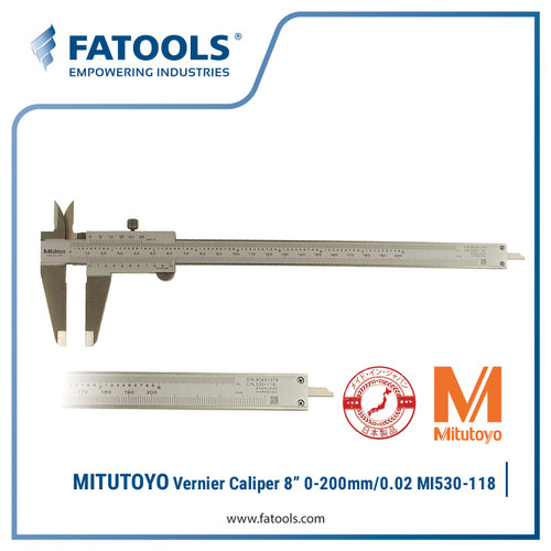 [EZM.0800382] MITUTOYO 530-118 Vernier Caliper 8" 0-200mm/0.02 Sigmat Jangka Sorong