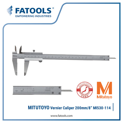 [EZM.0800383] MITUTOYO 530-114 Vernier Caliper 8" 0-200mm Sigmat Jangka Sorong