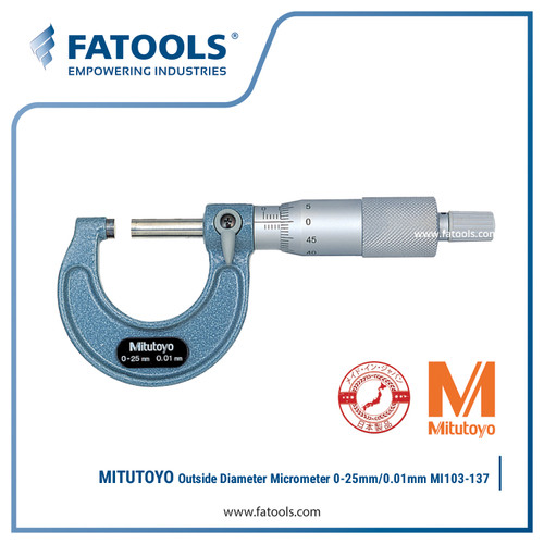 [EZM.0800394] MITUTOYO 103-137 Outside Diameter Micrometer OD 0-25mm/0.01