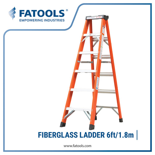 [EZM.0800396] FATOOLS FS4006 Fiber Glass Ladder PLN 6 Step ft 1.8 meter Tangga Lipat