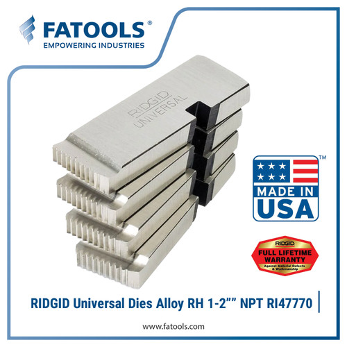 [EZM.0800406] Ridgid 47770 Universal Pipe Dies RH Alloy HS 1-2" NPT
