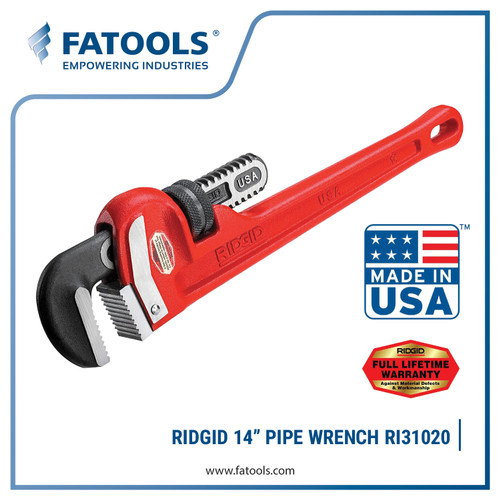 [EZM.0800431] Ridgid 31020 Heavy Duty Straight Pipe Wrench Kunci Pipa 14"