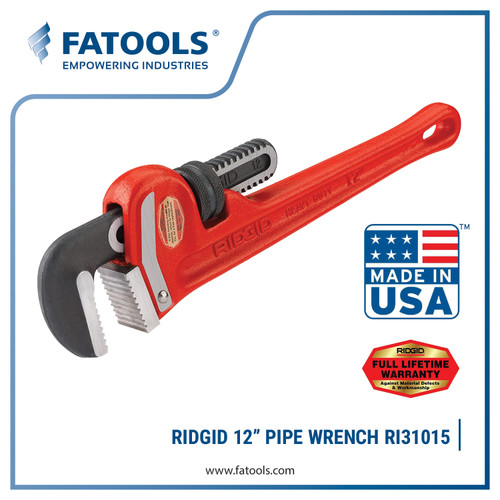 [EZM.0800432] Ridgid 31015 Heavy Duty Straight Pipe Wrench Kunci Pipa 12"