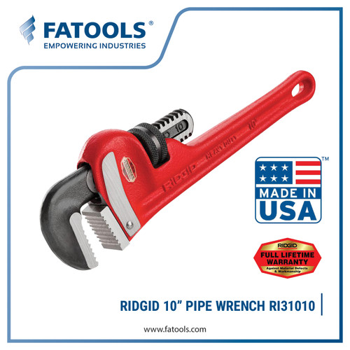 [EZM.0800433] Ridgid 31010 Heavy Duty Straight Pipe Wrench Kunci Pipa 10"
