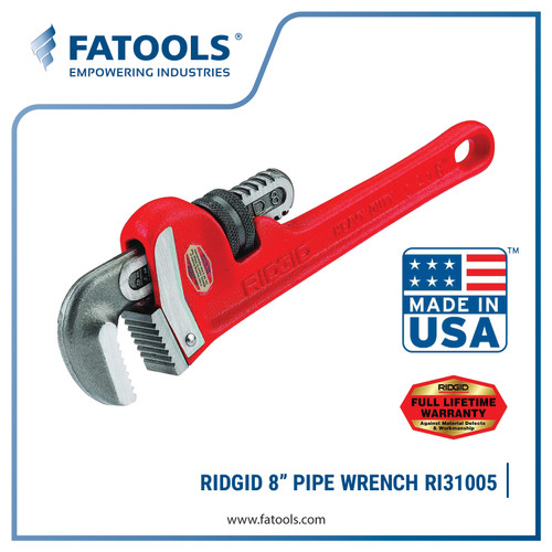 [EZM.0800434] RIDGID 31005 Heavy Duty Straight Pipe Wrench Kunci Pipa 8"