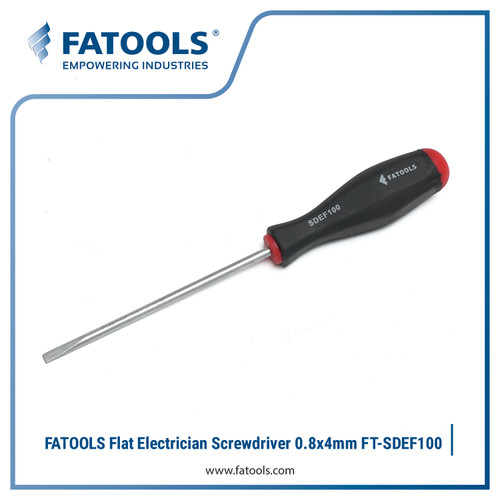 [EZM.0800593] FATOOLS SDEF100 Flat Electrician Screwdriver 0.8X4mm Obeng Minus