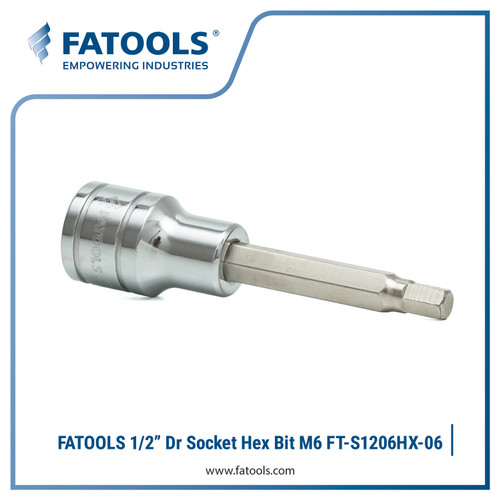 [EZM.0800617] FATOOLS S1206HX-06 1/2" Dr Socket Hex Bit M6 x 85mm Kunci L Sock