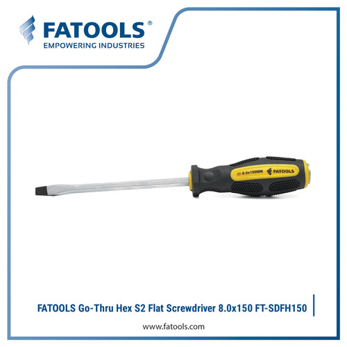 [EZM.0801475] FATOOLS SDFH150 - GO-THRU SCREWDRIVER TIP FLAT SCREWDRIVER 1.2x6x150