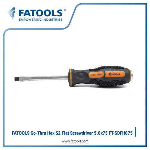 [EZM.0801477] FATOOLS SDFH075 - GO-THRU SCREWDRIVER TIP FLAT SCREWDRIVER 0.8x4x75