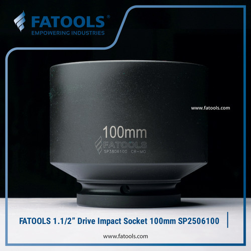 [EZM.0801526] FATOOLS 1.1/2" Dr Impact Socket 100mm 6PT Metric Kunci Sock SP3806100
