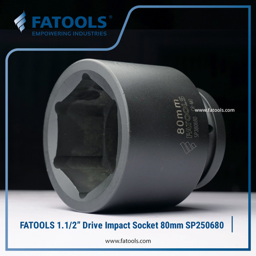 [EZM.0801530] FATOOLS 1.1/2" Dr Impact Socket 80mm 6PT Metric Kunci Sock SP380680
