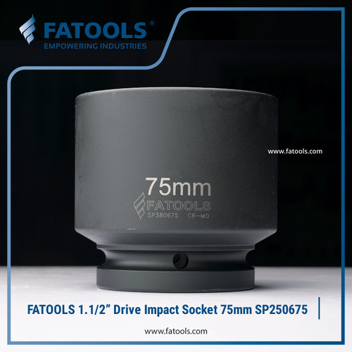 [EZM.0801531] FATOOLS 1.1/2" Dr Impact Socket 75mm 6PT Metric Kunci Sock SP380675