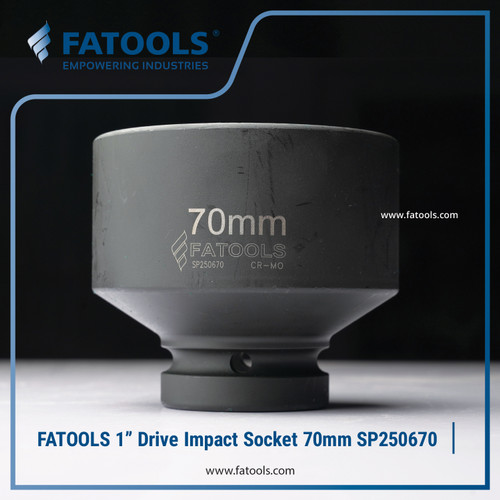 [EZM.0801567] FATOOLS 1" Dr Impact Socket 70mm 6PT Metric Kunci Sock SP250670