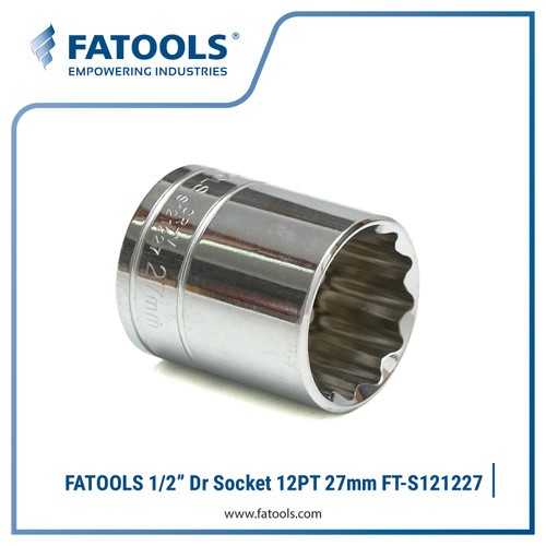 [EZM.0801758] FATOOLS 1/2"DR SOCKET 12PT SIZE 27MM S121227 KUNCI SOCK