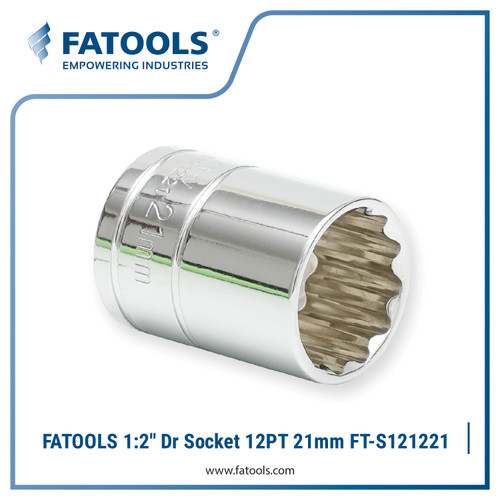 [EZM.0801762] FATOOLS 1/2"DR SOCKET 12PT SIZE 21MM S121221 KUNCI SOCK