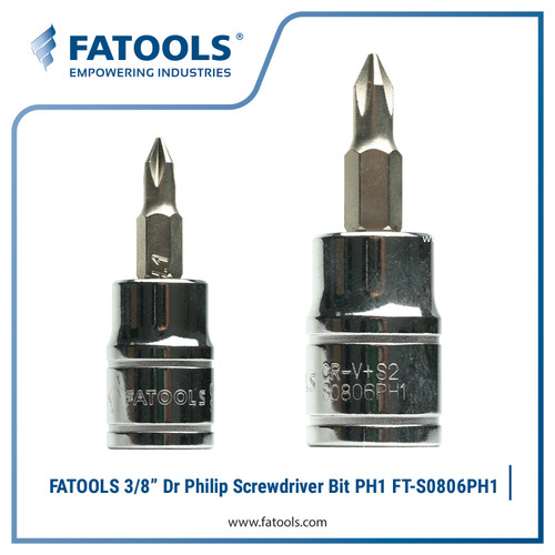 [EZM.0801847] FATOOLS S0806PH1 3/8" Dr Socket Screwdriver Bit PH1 Obeng Plus Phillip