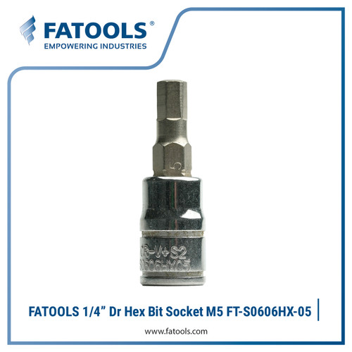 [EZM.0801910] FATOOLS S0606HX-05 - 1/4" SOCKET HEX BIT SIZE M5