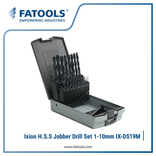 [EZM.0802338] FATOOLS IX-DS19M IXION H.S.S Jobber Drill Set 1-10MM Mata Bor