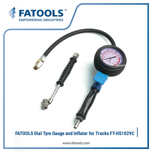 [EZM.0802565] FATOOLS HS1029C - HD DIAL TYRE GAUGE & INFLATOR F/TRUCK 160PSI