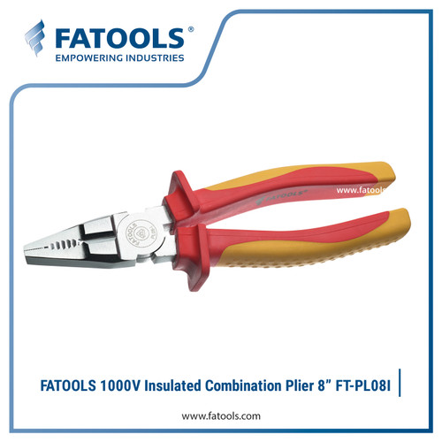 [EZM.0802793] FATOOLS PL08-I 1000V COMBINATION PLIER 8" Insulated Tang Listrik DVE
