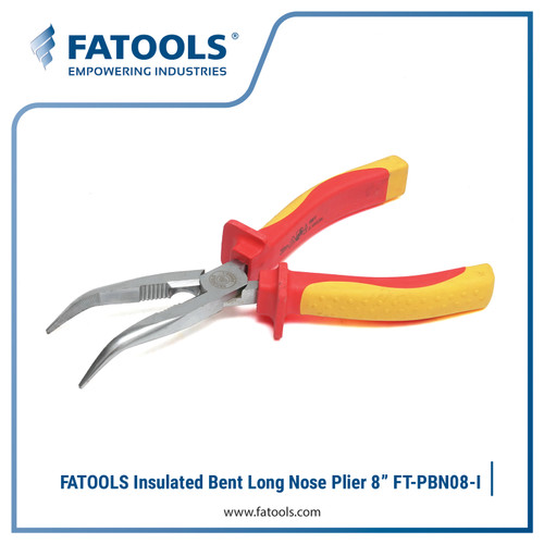 [EZM.0802786] FATOOLS PBN08-I 1000V Bent Long Nose Plier 8" Tang Listrik Isolasi