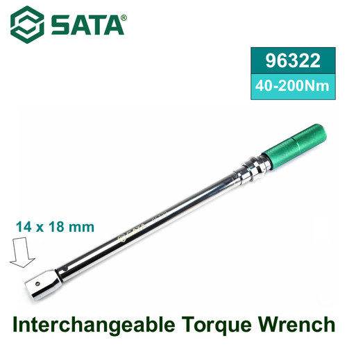 [96322] Kunci Torsi 96322 Interchangeable Square Torque Wrench 40-200 Nm Sata